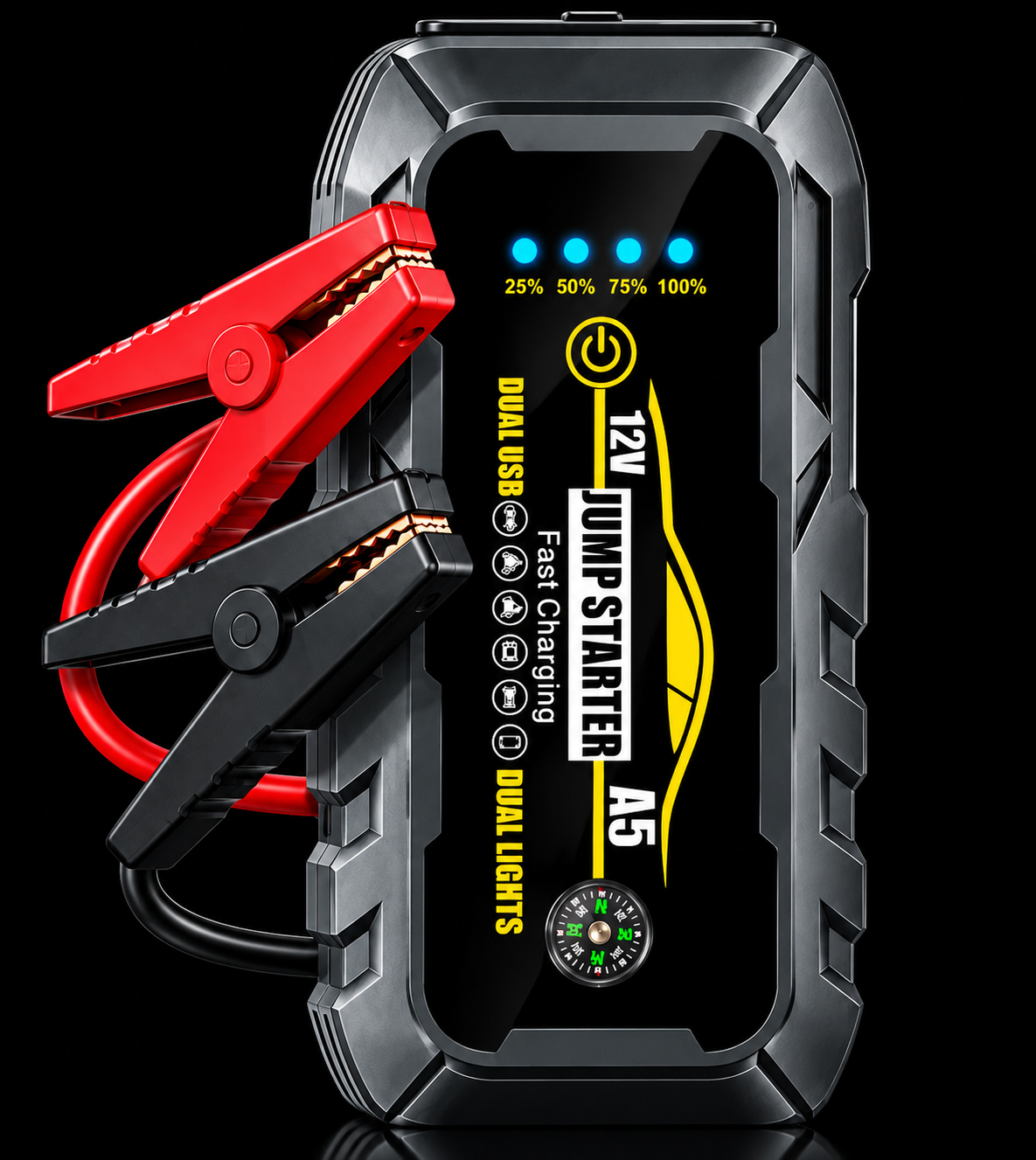 Štartovací booster 12V s Power Bank, LED svetlom a kompasom